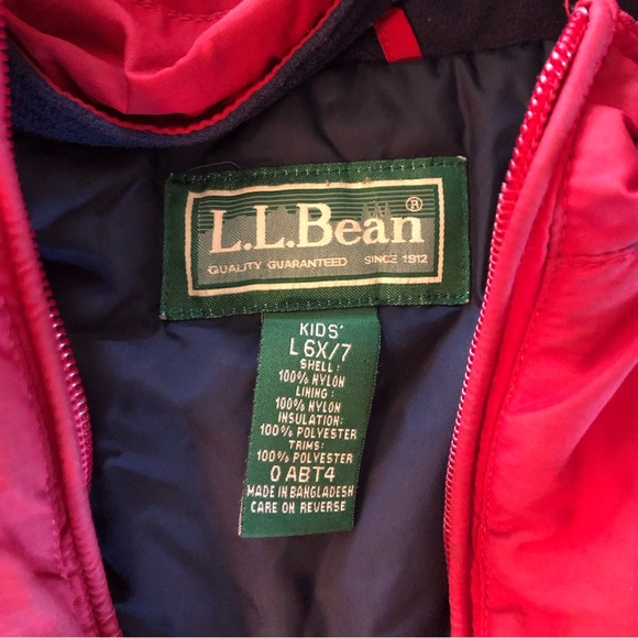 Llbean winter coat size 6x/7 full zip hooded lined insulated - Picture 2 of 5